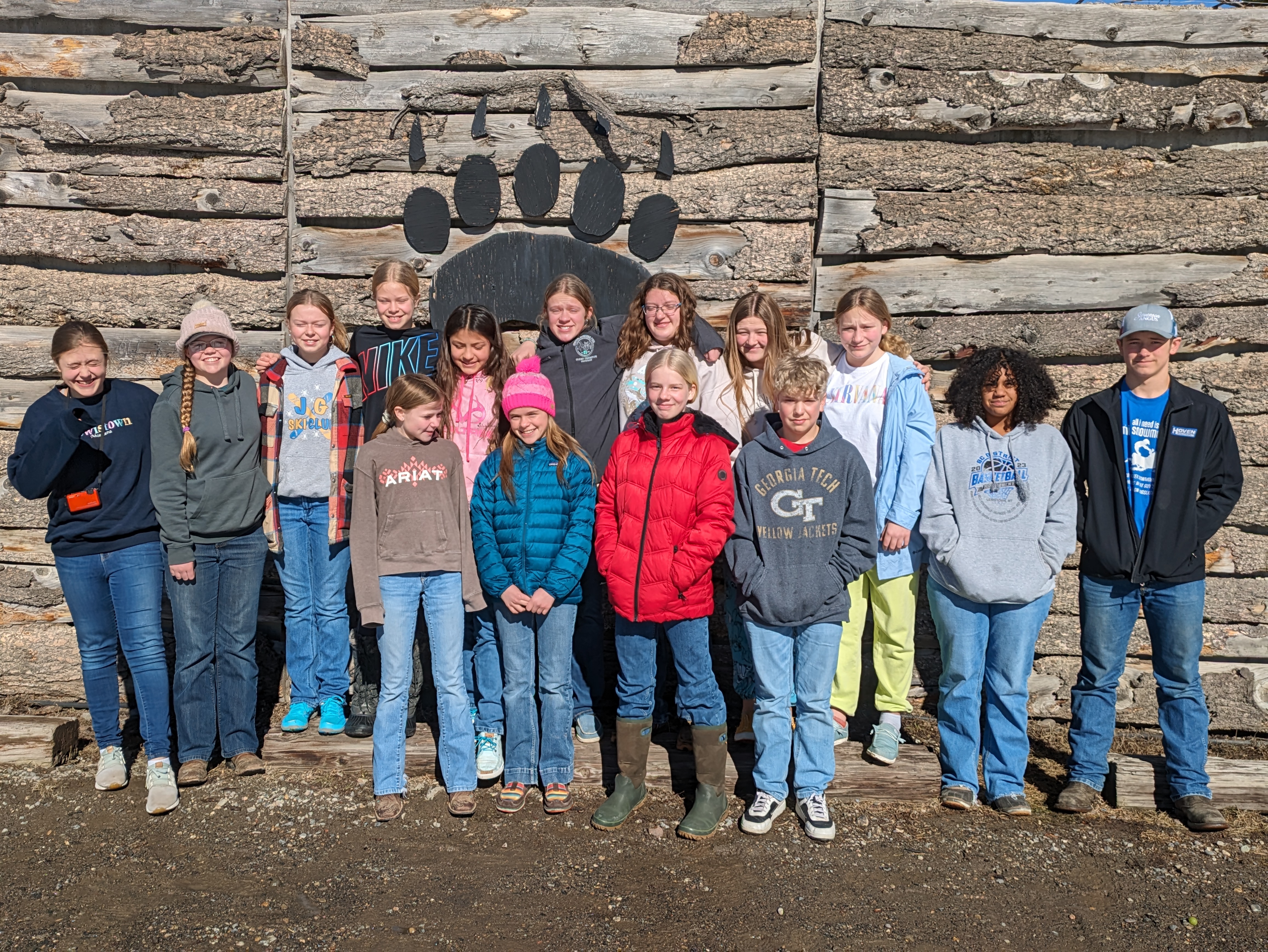 Group photo of all the kids that attended the winter tween camp.